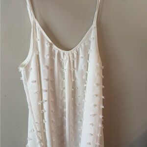 White Textured Sleeveless Top